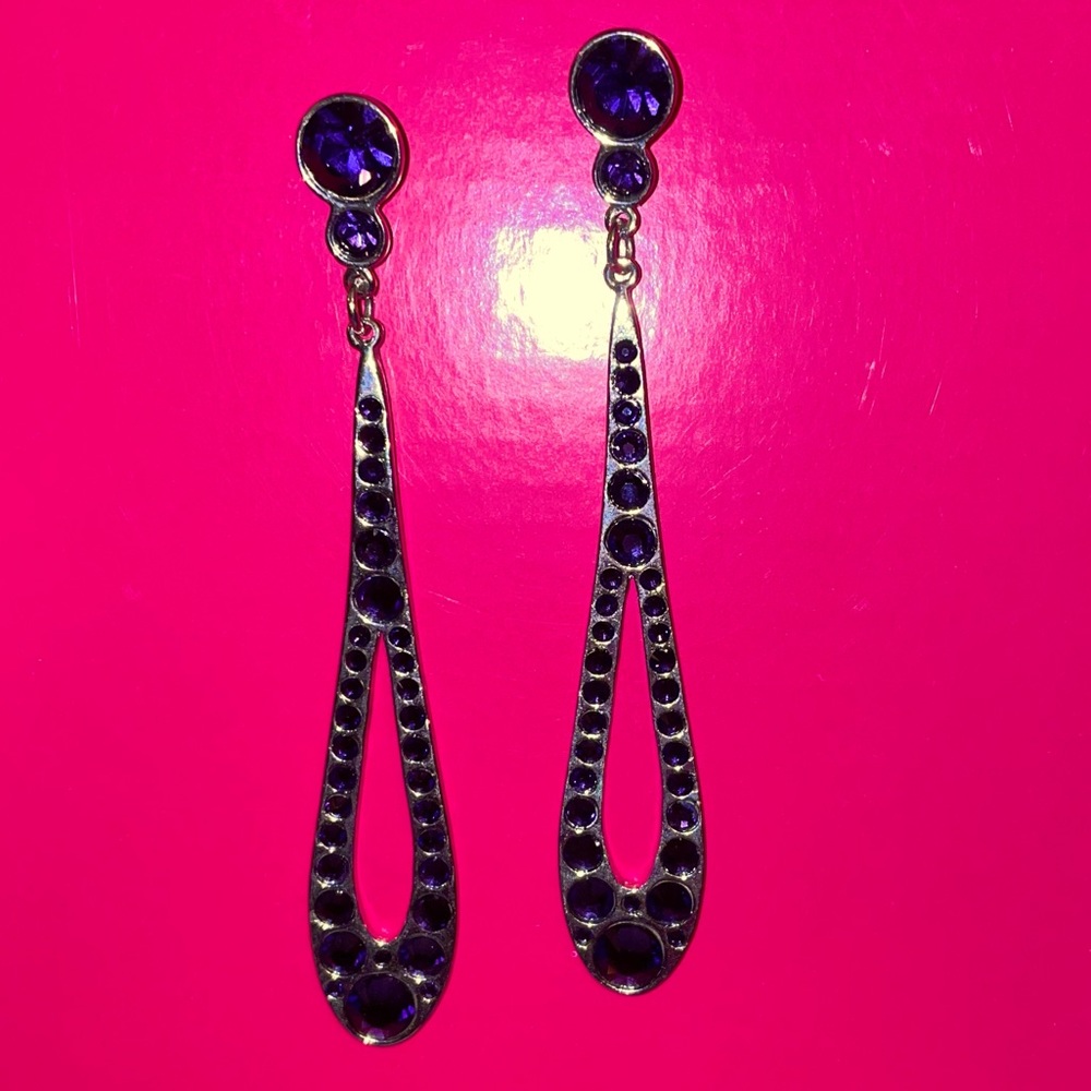 Purple pageant earrings